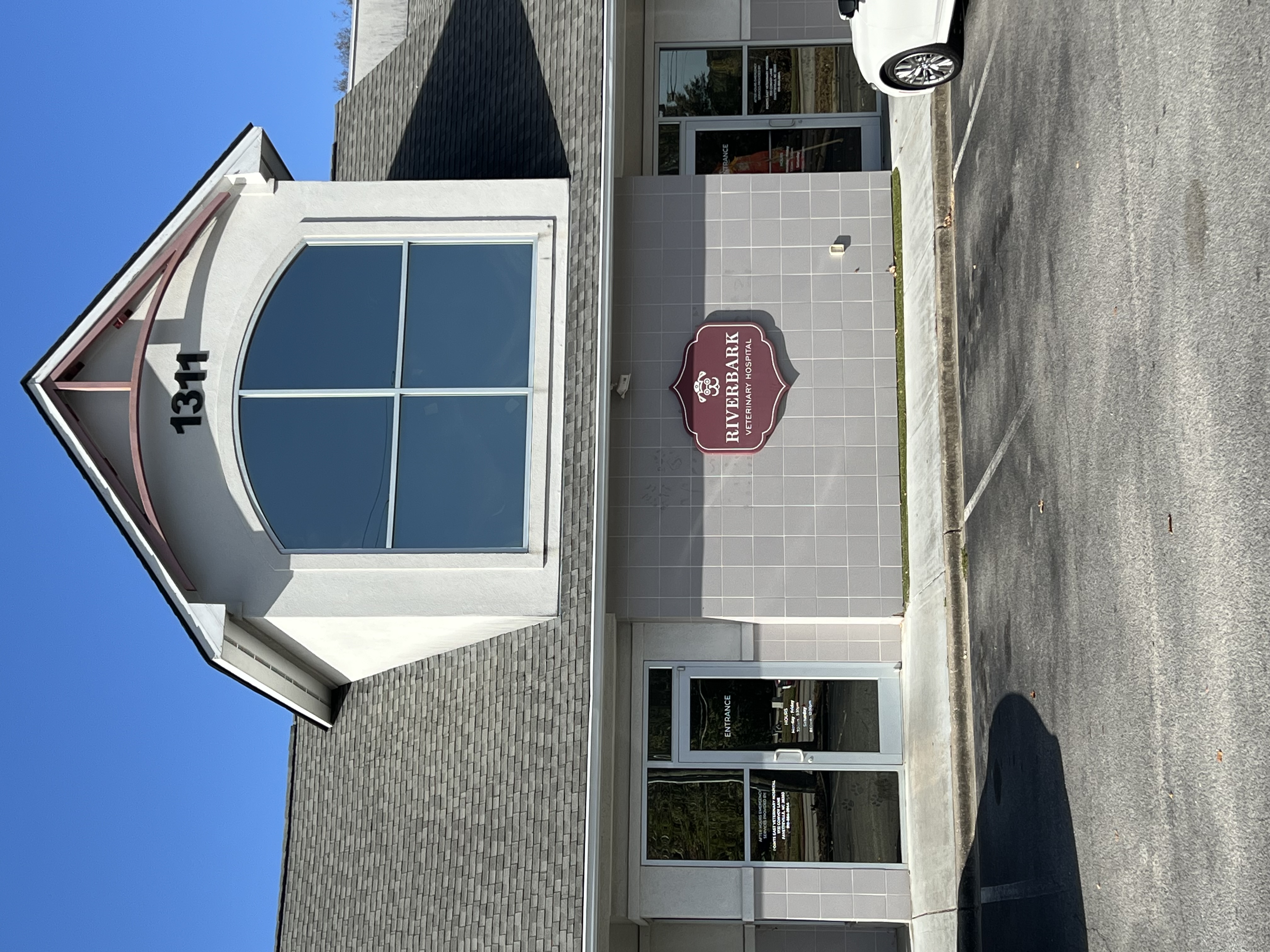 front of vet building